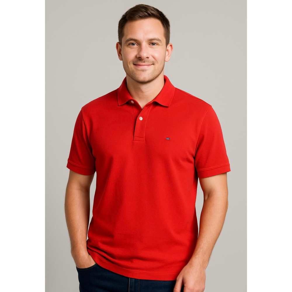 Mens Tommy Hilfiger Red Polo Shirt Short Sleeves XXL Preppy Academia Golf Casual